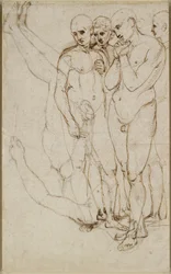 Recto : Étude de quatre hommes debout dans une Pietà